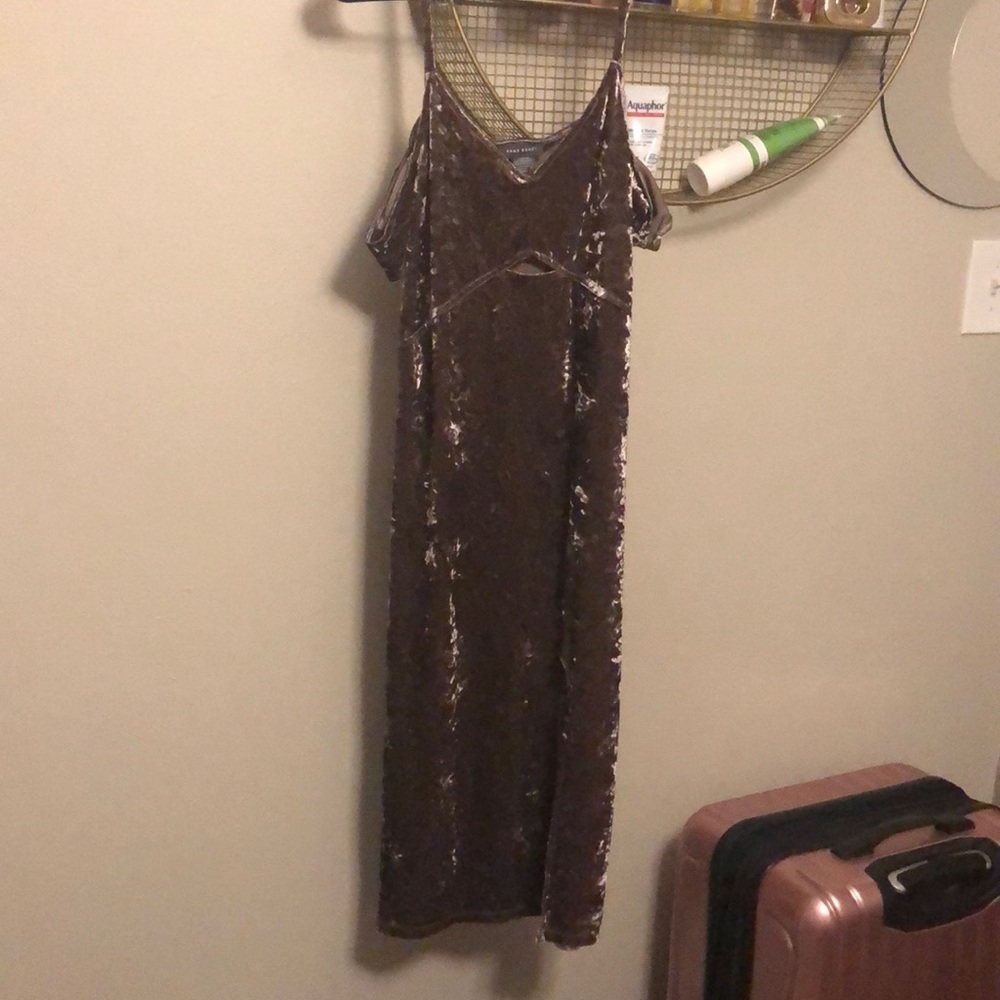 Pink velvet dress